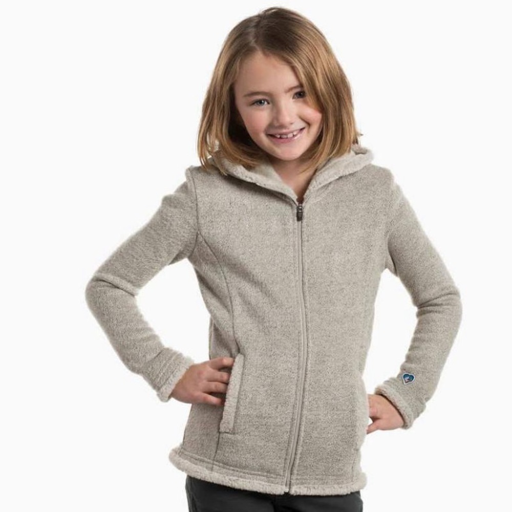 Kuhl girls apres hoody fleece Sherpa sweatshirt zip natural M medium 7 8 10